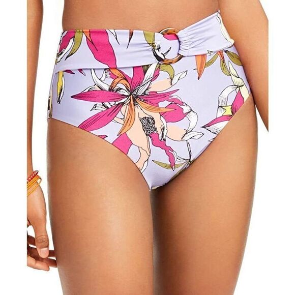 Z-216 BAR III  O Ring High-Waist Bikini Bottoms TROPICAL LILAC sz S nwot - Picture 1 of 1